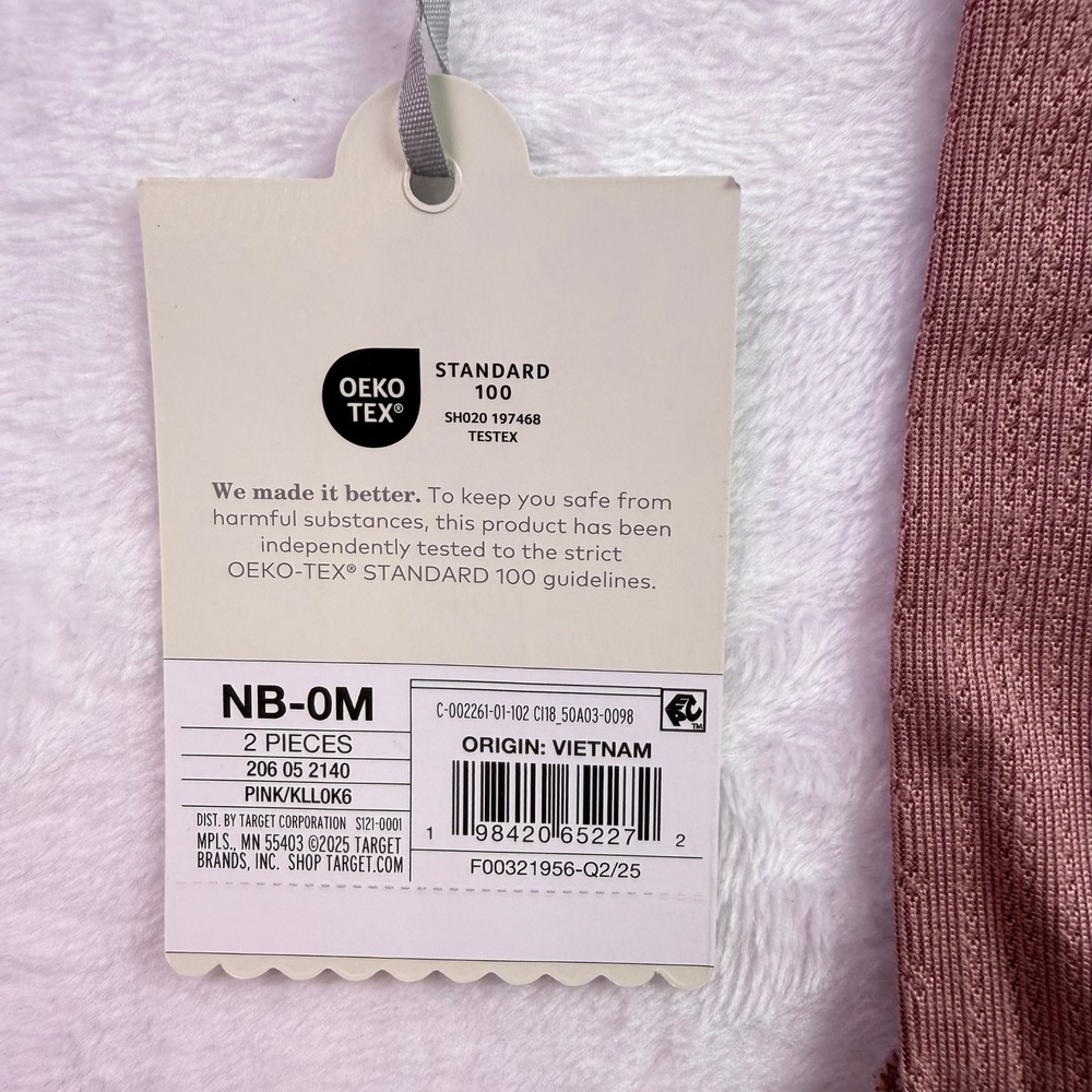 Cloud Island Pink Pointelle Bodysuit and Leggings 2pc Set Newborn 0M NWT - Picture 6 of 6